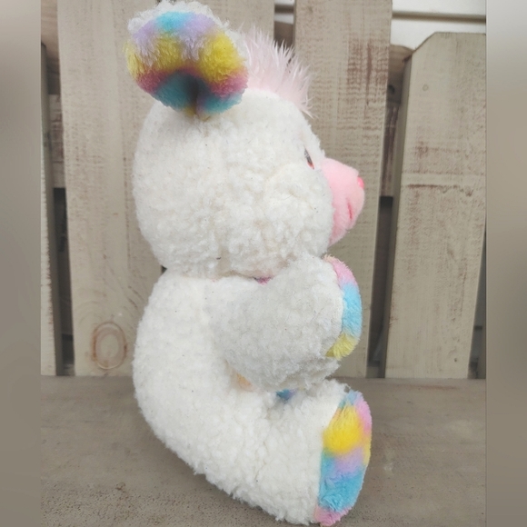 House Of Lloyd Wool Plush Lamb Pastel Checkered Stuffed Animal Sheep Vtg Easter - Picture 3 of 16